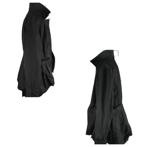 Cynthia Rowley Black Button Front Ruffle Coat Sz L - Picture 3 of 8